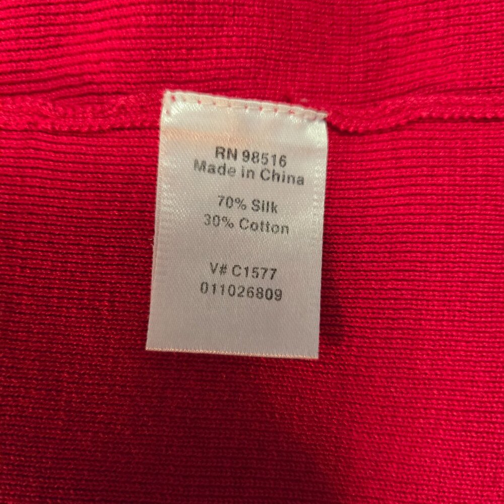 Coldwater Creek Business Top - Silk/Cotton Blend, Vibrant Pinkish/Red - Picture 7 of 8